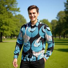 Load image into Gallery viewer, "Kino Wahine Māmā Iwi" by Hakuole Designs Men's Long Sleeve Cotton Shirt