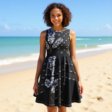 Load image into Gallery viewer, "3 Kāhili" ʻEleʻele by Hakuole Designs ʻElepaio Kids Sleeveless Garment