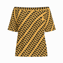 Load image into Gallery viewer, "Pewa" by Hakuole Designs "Poʻohiwi" Off-Shoulder Top