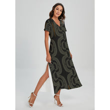 Load image into Gallery viewer, "Hoʻolono" ʻEleʻele by Hakuole Designs V-neck "ʻIʻiwi" Dress