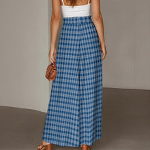 Load image into Gallery viewer, "Palaka Hāuliuli" by Hakuole Designs Women's Ruffled Wide-Leg Pants