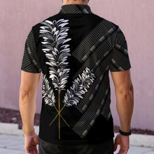 Load image into Gallery viewer, "3 Kāhili" ʻEleʻele by Hakuole Designs Men's Polo Shirt