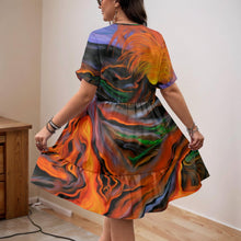 Load image into Gallery viewer, "Madame Pele" by Rachael Ray Art "Kalaunu" Dress