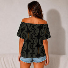 Load image into Gallery viewer, "Hoʻolono" ʻEleʻele by Hakuole Designs "Poʻohiwi" Off-Shoulder Top