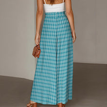 Load image into Gallery viewer, "Palaka Kai Uli" by Hakuole Designs Women's Ruffled Wide-Leg Pants