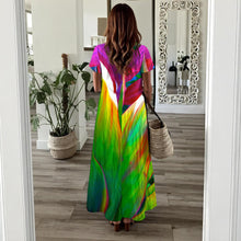Load image into Gallery viewer, "Sacred Ti Leaf" by Rachael Ray Art ʻIʻiwi Dress