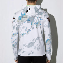 Load image into Gallery viewer, "ʻŌmilu" by Hakuole Designs Men's Sunscreen Fishing Hoodie With Thumb Holes
