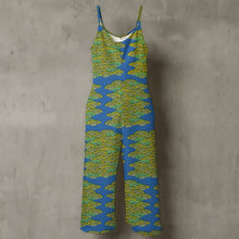 Load image into Gallery viewer, "Humupapa Uli" by Hakuole Designs Women’s Spaghetti Strap Wide-Leg Jumpsuit