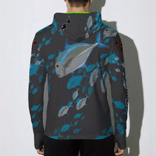 Load image into Gallery viewer, "ʻŌmilu" Grey by Hakuole Designs Men's Sunscreen Fishing Hoodie With Thumb Holes