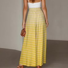 Load image into Gallery viewer, "Palaka Melemele" by Hakuole Designs Women's Ruffled Wide-Leg Pants