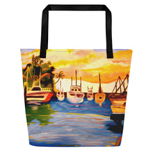 Load image into Gallery viewer, "Lahaina Harbor Sunset" Beach Bag