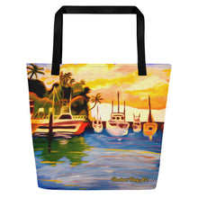 Load image into Gallery viewer, "Lahaina Harbor Sunset" Beach Bag