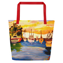 Load image into Gallery viewer, "Lahaina Harbor Sunset" Beach Bag