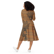 Load image into Gallery viewer, Mākini by Hakuole designs long sleeve midi dress
