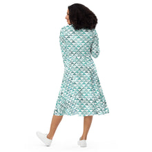Load image into Gallery viewer, Hauneneʻe (Glacier) by Hakuole Designs long sleeve midi dress
