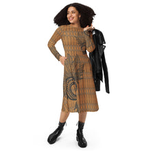 Load image into Gallery viewer, Mākini by Hakuole designs long sleeve midi dress