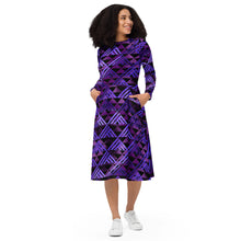 Load image into Gallery viewer, Wiliau Hōkū (Galaxy) by Hakuole Designs long sleeve midi dress