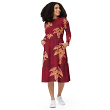Load image into Gallery viewer, "Hāloa" long sleeve midi dress by Hakuole Designs