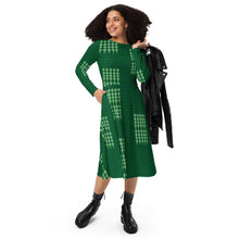 Load image into Gallery viewer, "Lōʻī Kalo" (Taro Field) by Hakuole Designs long sleeve midi dress