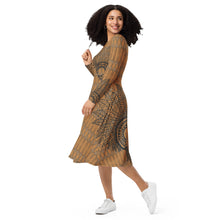 Load image into Gallery viewer, Mākini by Hakuole designs long sleeve midi dress