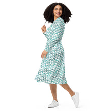 Load image into Gallery viewer, Hauneneʻe (Glacier) by Hakuole Designs long sleeve midi dress