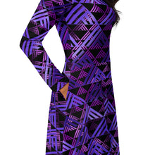 Load image into Gallery viewer, Wiliau Hōkū (Galaxy) by Hakuole Designs long sleeve midi dress