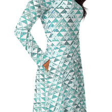 Load image into Gallery viewer, Hauneneʻe (Glacier) by Hakuole Designs long sleeve midi dress