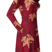 Load image into Gallery viewer, "Hāloa" long sleeve midi dress by Hakuole Designs