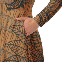 Load image into Gallery viewer, Mākini by Hakuole designs long sleeve midi dress