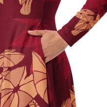 Load image into Gallery viewer, "Hāloa" long sleeve midi dress by Hakuole Designs