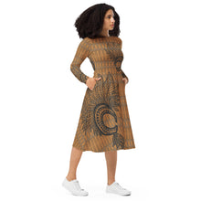 Load image into Gallery viewer, Mākini by Hakuole designs long sleeve midi dress