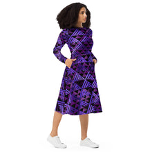 Load image into Gallery viewer, Wiliau Hōkū (Galaxy) by Hakuole Designs long sleeve midi dress
