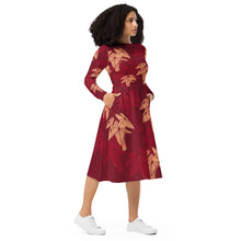 Load image into Gallery viewer, "Hāloa" long sleeve midi dress by Hakuole Designs