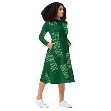 Load image into Gallery viewer, "Lōʻī Kalo" (Taro Field) by Hakuole Designs long sleeve midi dress