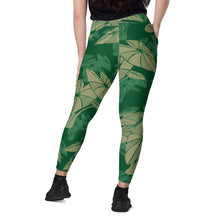 Load image into Gallery viewer, Hāloa Green Leggings with pockets by Hakuole Designs