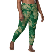 Load image into Gallery viewer, Hāloa Green Leggings with pockets by Hakuole Designs
