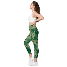 Load image into Gallery viewer, Hāloa Green Leggings with pockets by Hakuole Designs