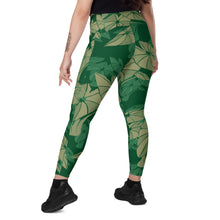 Load image into Gallery viewer, Hāloa Green Leggings with pockets by Hakuole Designs