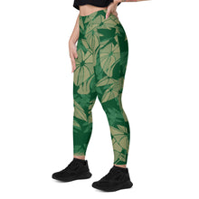 Load image into Gallery viewer, Hāloa Green Leggings with pockets by Hakuole Designs