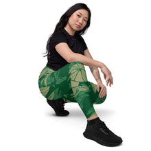 Load image into Gallery viewer, Hāloa Green Leggings with pockets by Hakuole Designs