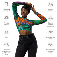 Load image into Gallery viewer, Pua Manu by Rachael Ray Art Long-sleeve Crop Top