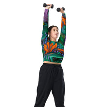 Load image into Gallery viewer, Pua Manu by Rachael Ray Art Long-sleeve Crop Top