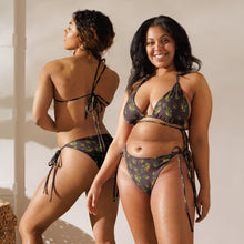 Load image into Gallery viewer, Puakenikeni by Honiʻs Hawaiʻi recycled lole ʻau kai string bikini