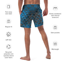 Load image into Gallery viewer, Kanakaflage Blue Men's swim trunks by Hakuole Designs