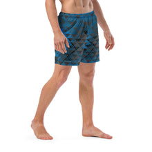 Load image into Gallery viewer, Kanakaflage Blue Men's swim trunks by Hakuole Designs