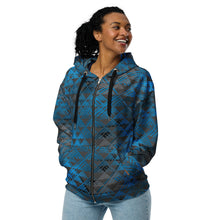 Load image into Gallery viewer, Kai Uli (Deep Ocean) Unisex zip hoodie by Hakuole Designs