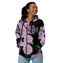 Load image into Gallery viewer, "Lokelani" (Rose) by Hakuole Designs Unisex zip hoodie