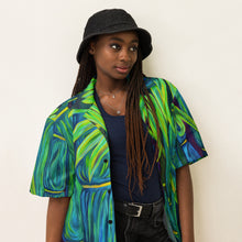 Load image into Gallery viewer, Blue Bamboo Aloha Shirt