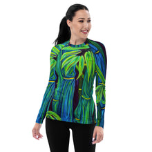 Load image into Gallery viewer, Blue Bamboo Wahine Rash Guard
