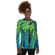 Load image into Gallery viewer, Blue Bamboo Wahine Rash Guard